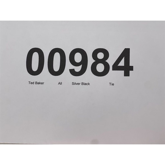 Ted Baker London Men's 100% Silk Tie Silver Black Geometric Pattern - Picture 7 of 7